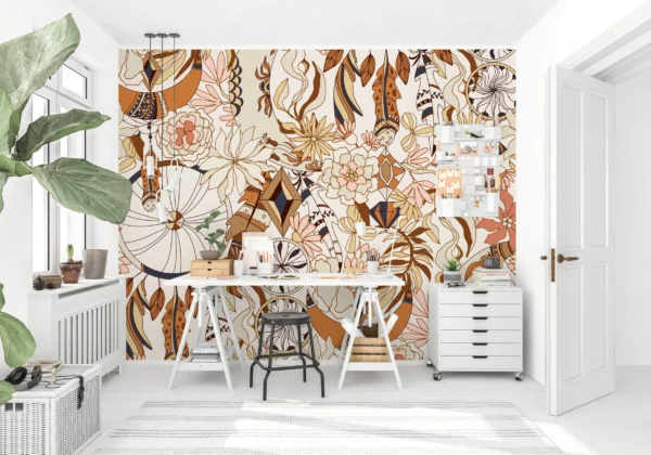 Papier Peint Bohème Moderne Abstrait Naturel Beige – Gallery