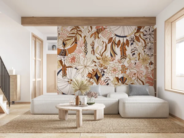 Papier Peint Bohème Moderne Abstrait Naturel Beige – Gallery