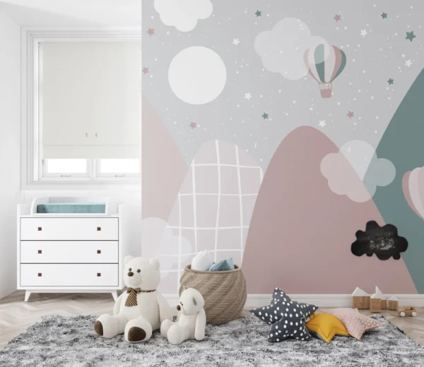 Papier Peint Enfantin Ciel avec Nuages et Avions – Gallery