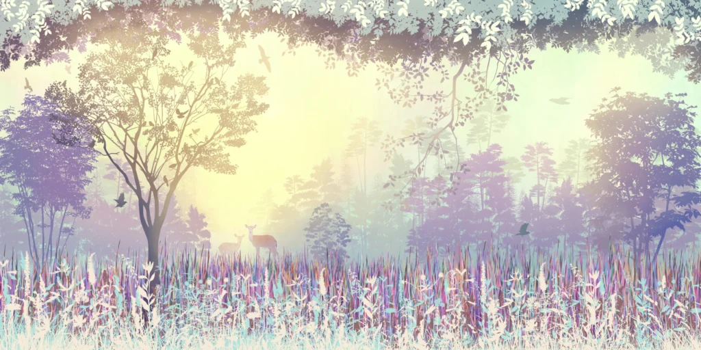 Papier Peint Forêt Stylisée Naturelle Apaisante – Wallpaper
