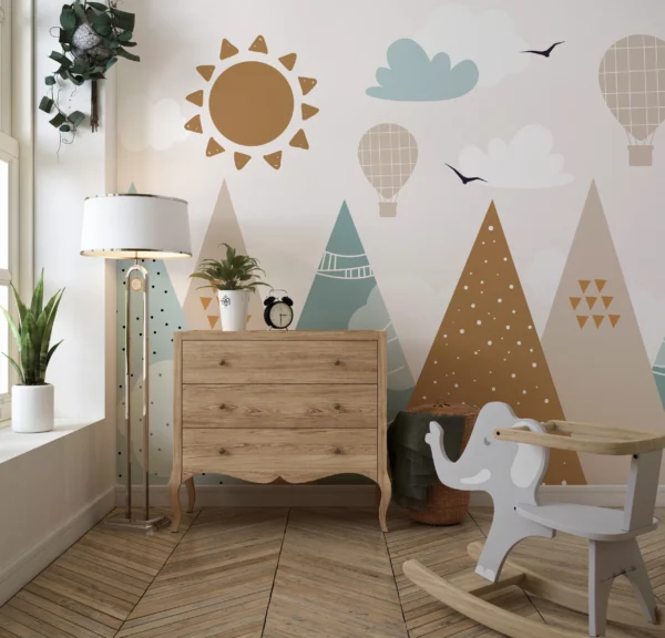 Papier Peint Géométrique Coloré Scandinave Enfant – Gallery