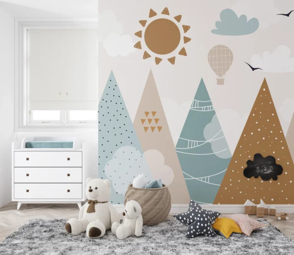Papier Peint Géométrique Coloré Scandinave Enfant – Gallery