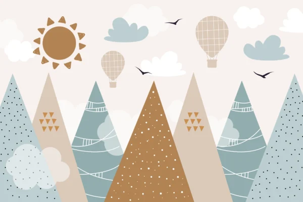 Papier Peint Géométrique Coloré Scandinave Enfant – Wallpaper
