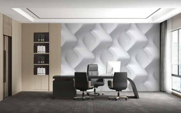 Papier Peint Géométrique Élégant Blanc Cassé – Gallery