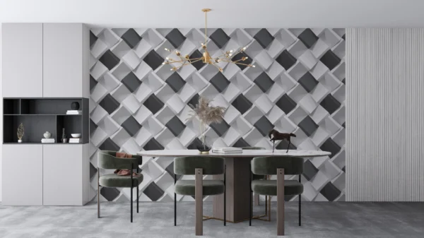 Papier Peint Géométrique Moderne Effet 3D – Main