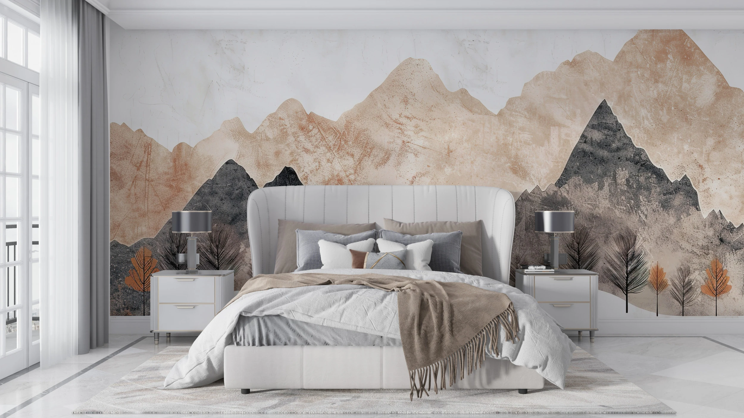 Papier Peint Montagneux Moderne Minimaliste - Gallery - AURAMUR Papier Peint Montagneux Moderne Minimaliste – Gallery