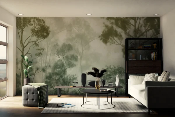 Papier Peint Nature Apaisante Forêt Vert Dégradé – Gallery