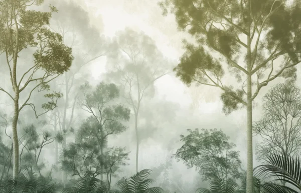 Papier Peint Nature Apaisante Forêt Vert Dégradé – Wallpaper