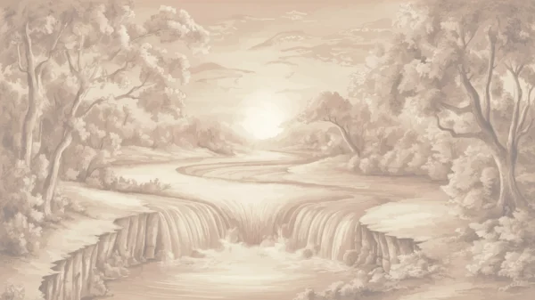Papier Peint Naturel Bohème Beige et Vert – Wallpaper