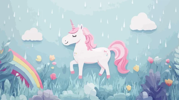 Papier Peint Onirique Ciel Nuageux Licorne – Wallpaper
