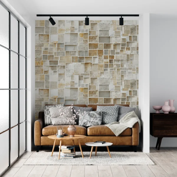 Papier Peint Pierre Rustique Naturel Beige Clair – Gallery