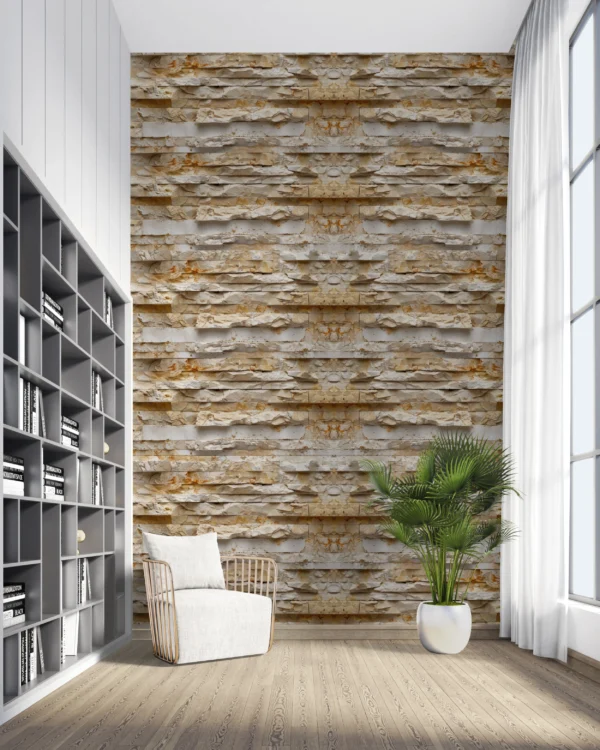 Papier Peint Rustique Pierre Naturelle Beige Clair – Gallery