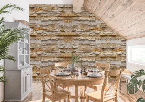 Papier Peint Rustique Pierre Naturelle Beige Clair – Main