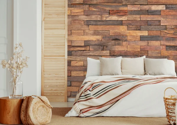 Papier Peint Rustique Planches de Bois Beige Marron – Gallery