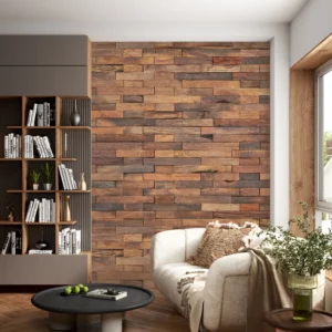 Papier Peint Rustique Planches de Bois Beige Marron – Main