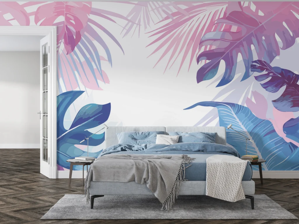 Papier Peint Tropical Énergique Contemporain - Main - AURAMUR Papier Peint Tropical Énergique Contemporain – Main