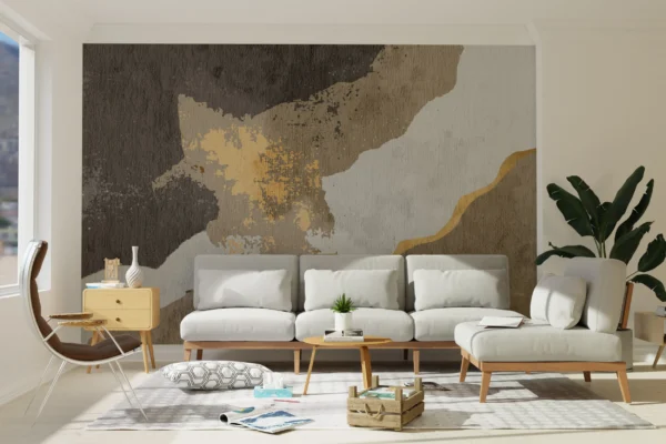 Papier Peint Abstrait Contemporain Beige Clair – Gallery