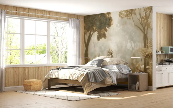 Papier Peint Abstrait Naturel Chaleureux Beige Marron – Gallery