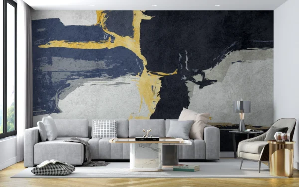 Papier Peint Art Déco Tropical Bleu Pétrole – Gallery