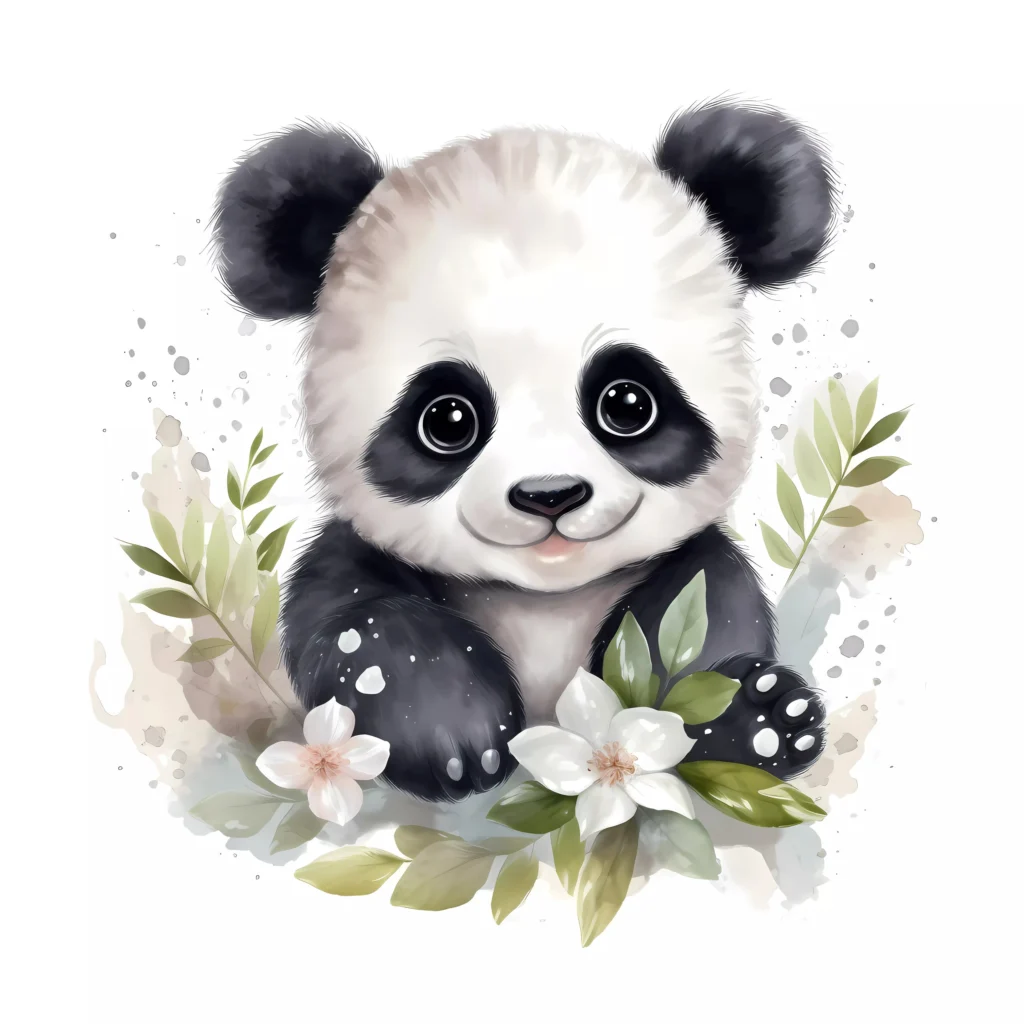 Papier Peint Enfantin Scandinave Pandas Doux – Wallpaper