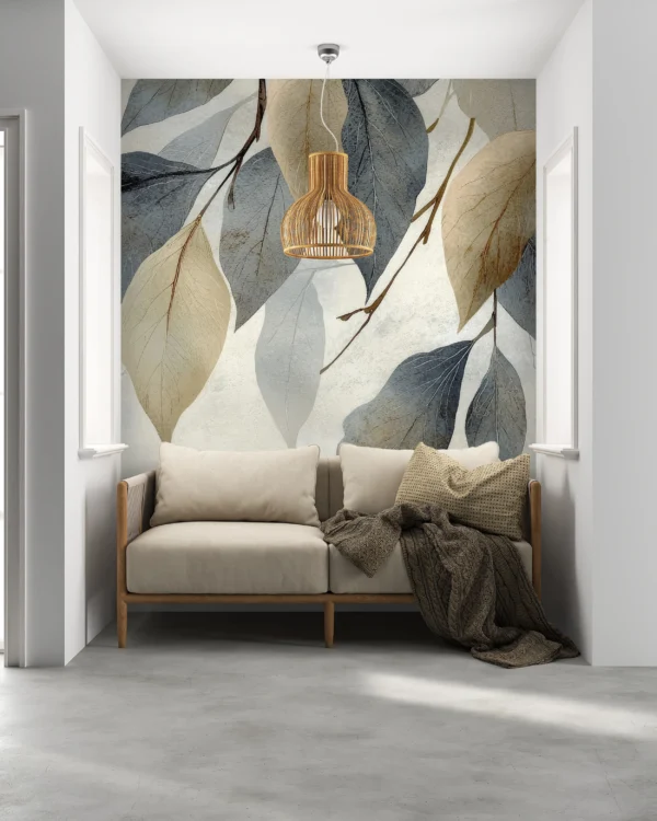 Papier Peint Floral Art Déco Bleu Marine Luxueux – Gallery