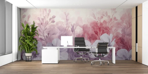 Papier Peint Floral Contemporain Apaisant Beige Vert – Gallery