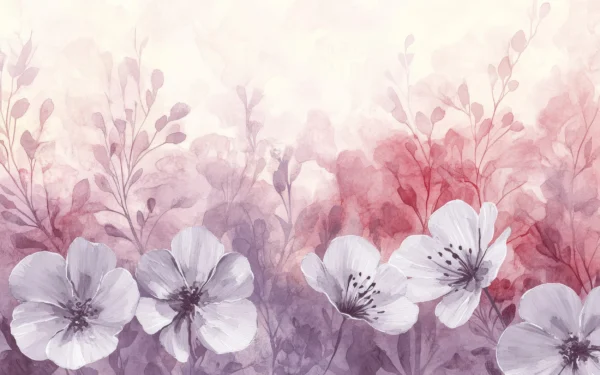 Papier Peint Floral Contemporain Apaisant Beige Vert – Wallpaper