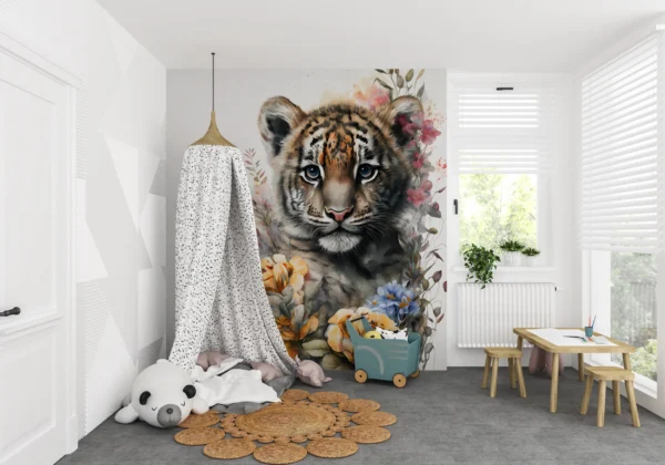 Papier Peint Floral Élégant Beige Chaleureux – Gallery