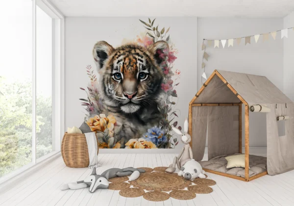 Papier Peint Floral Élégant Beige Chaleureux – Main