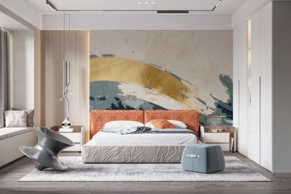 Papier Peint Floral Épuré Bleu Marine Chic – Gallery