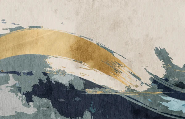 Papier Peint Floral Épuré Bleu Marine Chic – Wallpaper