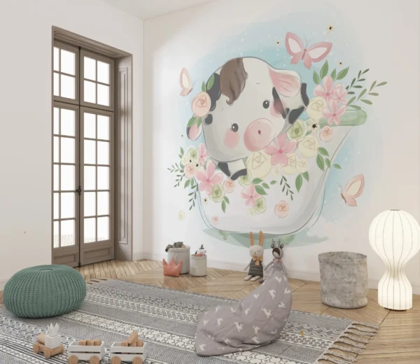 Papier Peint Floral Scandinave Apaisant Beige Clair – Gallery