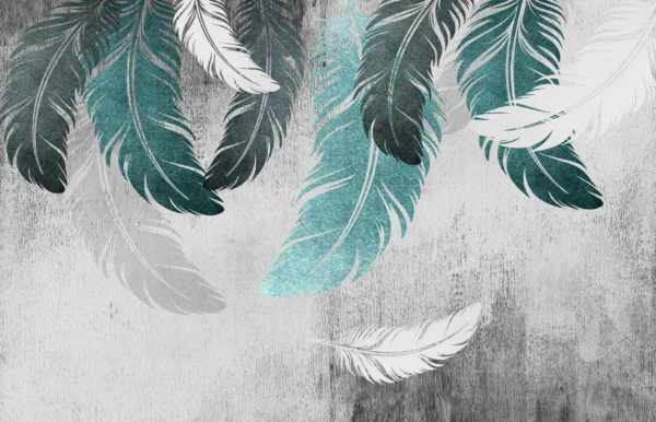 Papier Peint Floral Scandinave Vert d’Eau – Wallpaper