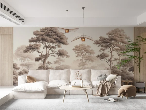 Papier Peint Forêt Dense Nature Apaisante – Main