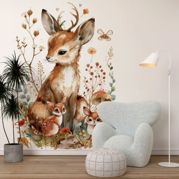 Papier Peint Minimaliste Antilopes Beige Élégant – Gallery