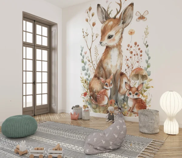 Papier Peint Minimaliste Antilopes Beige Élégant – Gallery