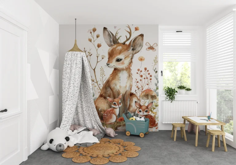 Papier Peint Minimaliste Antilopes Beige Élégant – Main