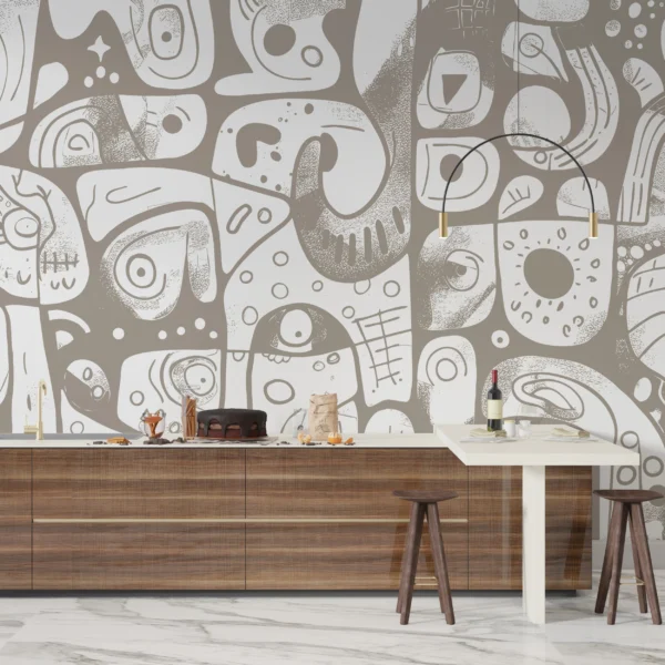 Papier Peint Moderne Scandinave Beige Crème – Gallery
