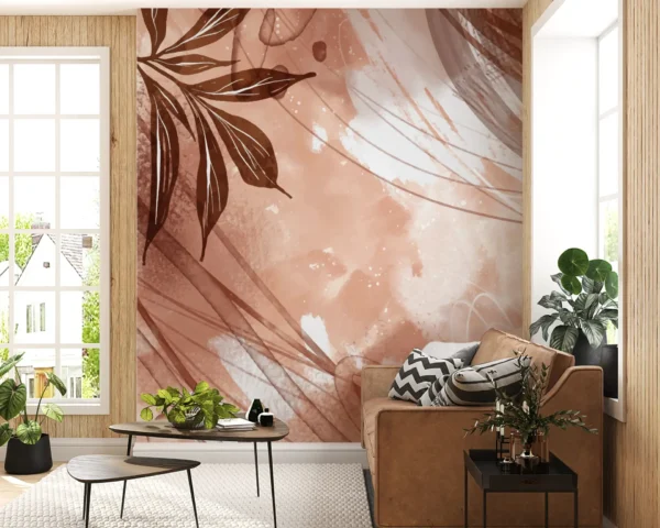 Papier Peint Organique Minimaliste Beige et Blanc – Gallery