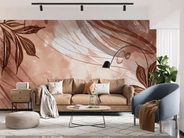 Papier Peint Organique Minimaliste Beige et Blanc – Gallery