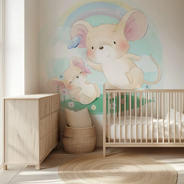 Papier Peint Scandinave Minimaliste Souris Enfant – Gallery