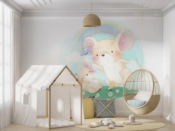 Papier Peint Scandinave Minimaliste Souris Enfant – Gallery