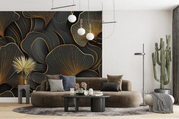 Papier Peint Tropical Moderne Feuilles de Palmier – Gallery