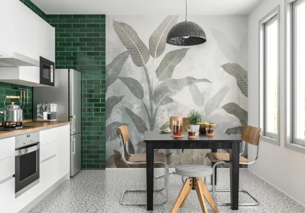 Papier Peint Tropical Sophistiqué Vert Émeraude – Gallery