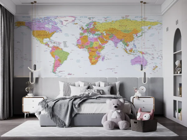 Papier Peint Vintage Carte du Monde Éducatif – Gallery
