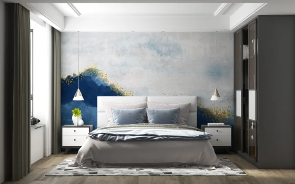 Papier Peint Abstrait Aquatique Bleu Marine – Gallery
