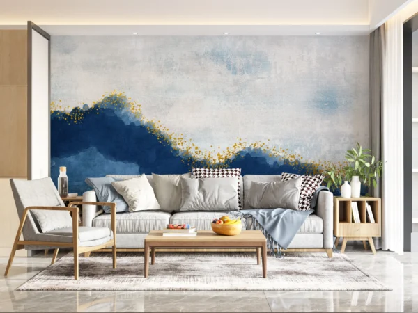 Papier Peint Abstrait Aquatique Bleu Marine – Gallery