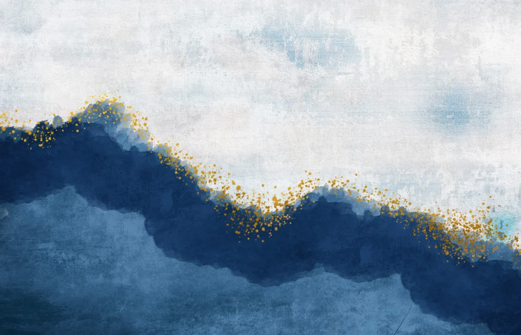 Papier Peint Abstrait Aquatique Bleu Marine – Wallpaper