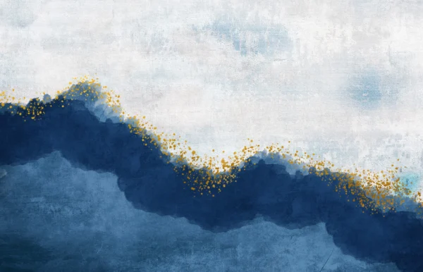 Papier Peint Abstrait Aquatique Bleu Marine – Wallpaper