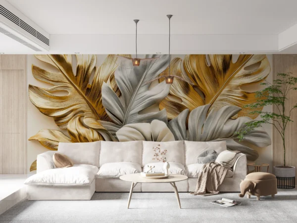 Papier Peint Abstrait Contemporain Beige Crème – Gallery